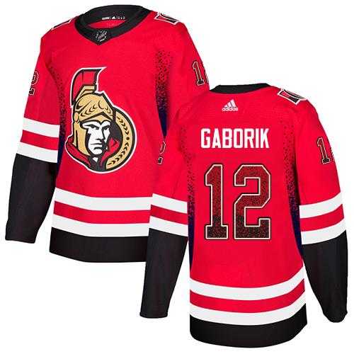 Men's Adidas Ottawa Senators #12 Marian Gaborik Red Home Authentic Drift Fashion Stitched NHL Jersey