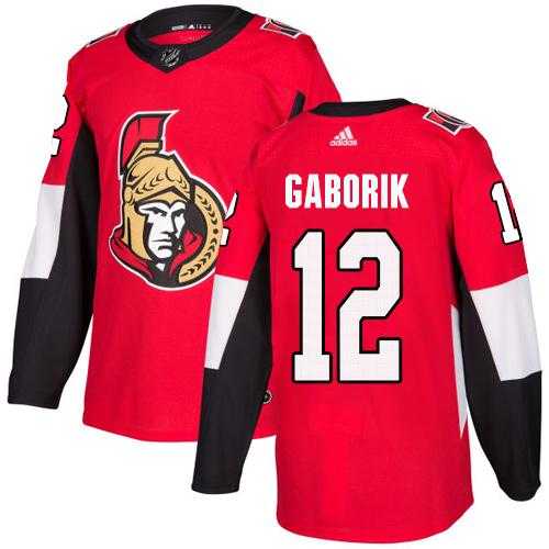Men's Adidas Ottawa Senators #12 Marian Gaborik Red Home Authentic Stitched NHL Jersey