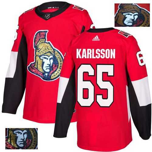 Men's Adidas Ottawa Senators #65 Erik Karlsson Red Home Authentic Fashion Gold Stitched NHL
