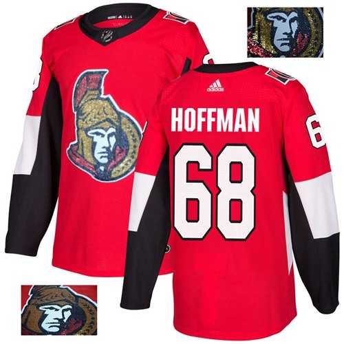 Men's Adidas Ottawa Senators #68 Mike Hoffman Red Home Authentic Fashion Gold Stitched NHL