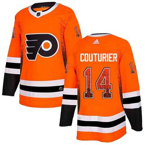 Men's Adidas Philadelphia Flyers #14 Sean Couturier Orange Home Authentic Drift Fashion Stitched NHL Jersey