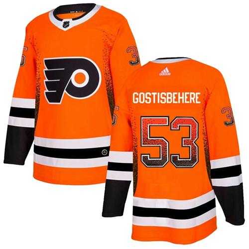 Men's Adidas Philadelphia Flyers #53 Shayne Gostisbehere Orange Home Authentic Drift Fashion Stitched NHL Jersey