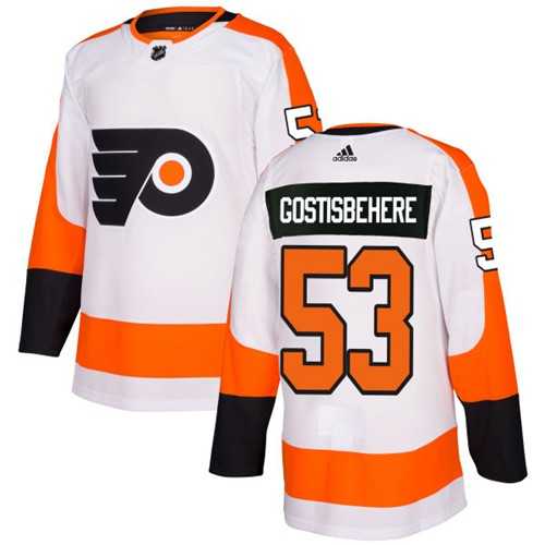 Men's Adidas Philadelphia Flyers #53 Shayne Gostisbehere White Road Authentic Stitched NHL
