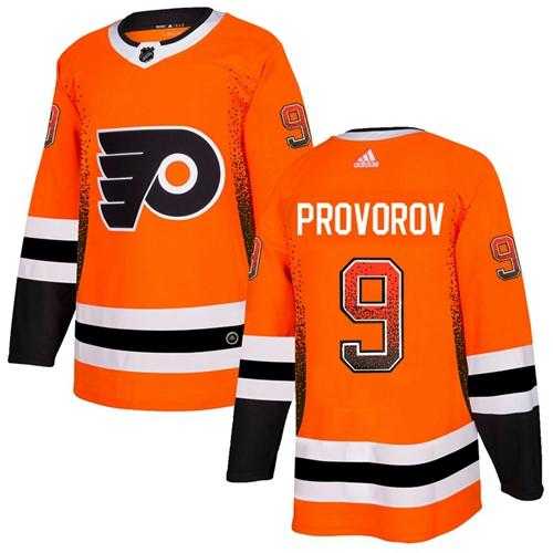 Men's Adidas Philadelphia Flyers #9 Ivan Provorov Orange Home Authentic Drift Fashion Stitched NHL Jersey