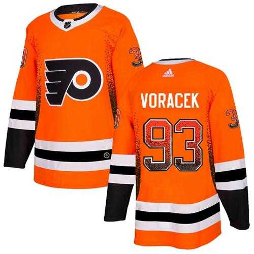 Men's Adidas Philadelphia Flyers #93 Jakub Voracek Orange Home Authentic Drift Fashion Stitched NHL Jersey
