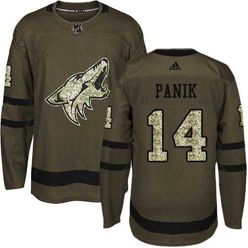 Men's Adidas Phoenix Coyotes #14 Richard Panik Green Salute to Service Stitched NHL Jersey