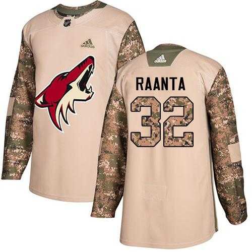 Men's Adidas Phoenix Coyotes #32 Antti Raanta Camo Authentic 2017 Veterans Day Stitched NHL Jersey