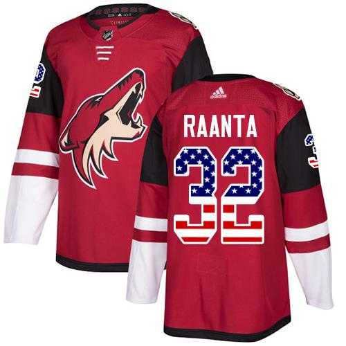 Men's Adidas Phoenix Coyotes #32 Antti Raanta Maroon Home Authentic USA Flag Stitched NHL Jersey