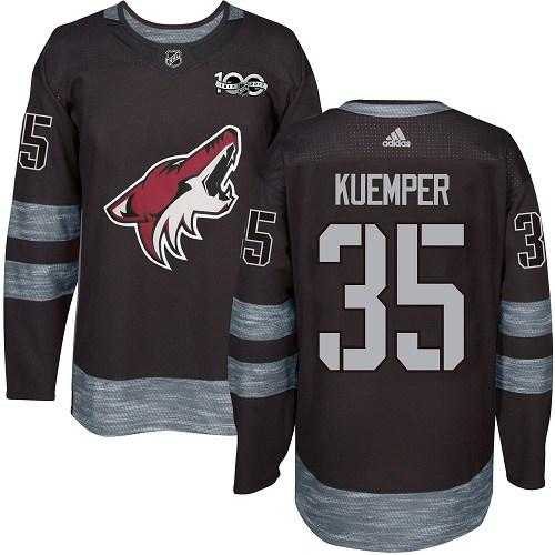 Men's Adidas Phoenix Coyotes #35 Darcy Kuemper Black 1917-2017 100th Anniversary Stitched NHL Jersey