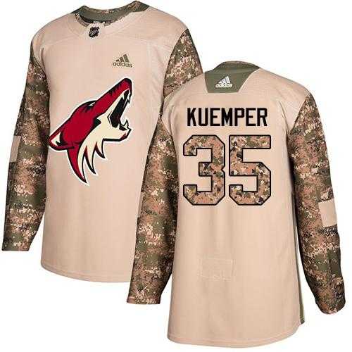 Men's Adidas Phoenix Coyotes #35 Darcy Kuemper Camo Authentic 2017 Veterans Day Stitched NHL Jersey