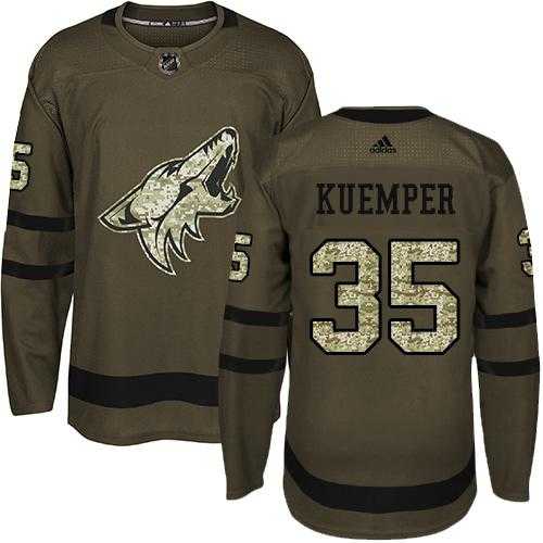 Men's Adidas Phoenix Coyotes #35 Darcy Kuemper Green Salute to Service Stitched NHL Jersey