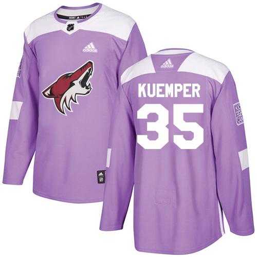 Men's Adidas Phoenix Coyotes #35 Darcy Kuemper Purple Authentic Fights Cancer Stitched NHL Jersey
