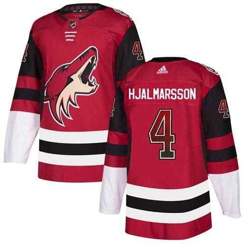 Men's Adidas Phoenix Coyotes #4 Niklas Hjalmarsson Maroon Home Authentic Drift Fashion Stitched NHL Jersey
