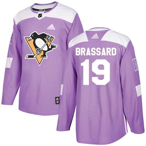 Men's Adidas Pittsburgh Penguins #19 Derick Brassard Purple Authentic Fights Cancer Stitched NHL Jersey