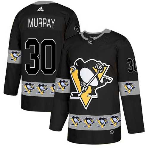 Men's Adidas Pittsburgh Penguins #30 Matt Murray Black Authentic Team Logo Fashion Stitched NHL Jersey