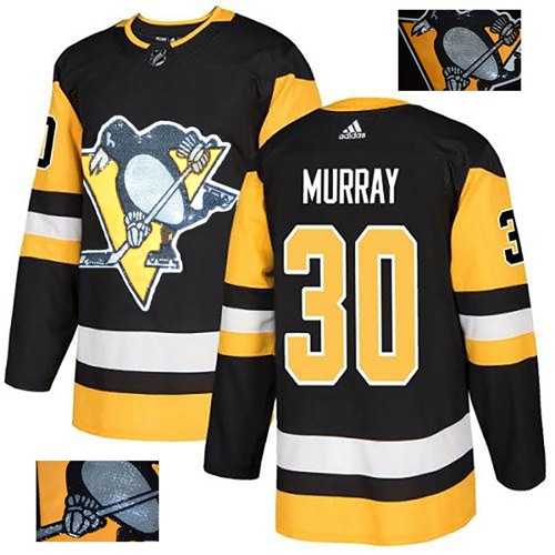 Men's Adidas Pittsburgh Penguins #30 Matt Murray Black Home Authentic Fashion Gold Stitched NHL