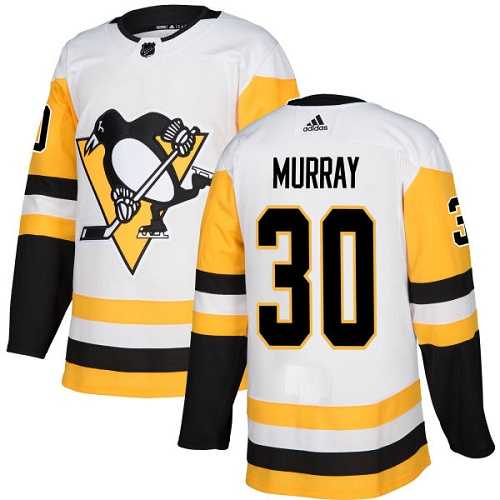 Men's Adidas Pittsburgh Penguins #30 Matt Murray White Road Authentic Stitched NHL