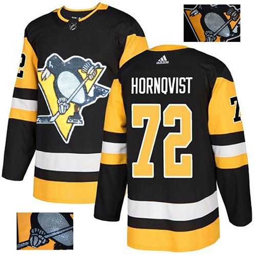 Men's Adidas Pittsburgh Penguins #72 Patric Hornqvist Black Home Authentic Fashion Gold Stitched NHL