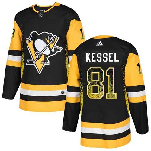Men's Adidas Pittsburgh Penguins #81 Phil Kessel Black Home Authentic Drift Fashion Stitched NHL Jersey