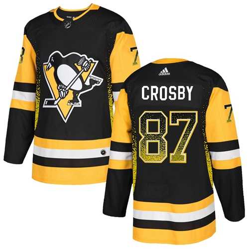 Men's Adidas Pittsburgh Penguins #87 Sidney Crosby Black Home Authentic Drift Fashion Stitched NHL Jersey