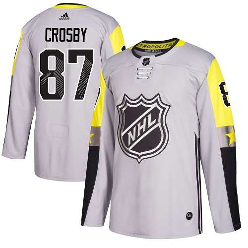 Men's Adidas Pittsburgh Penguins #87 Sidney Crosby Gray 2018 All-Star Metro Division Authentic Stitched NHL