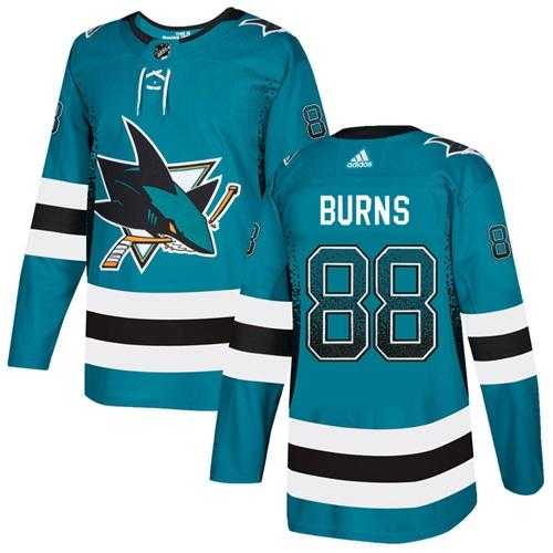 Men's Adidas San Jose Sharks #88 Brent Burns Teal Home Authentic Drift Fashion Stitched NHL Jersey