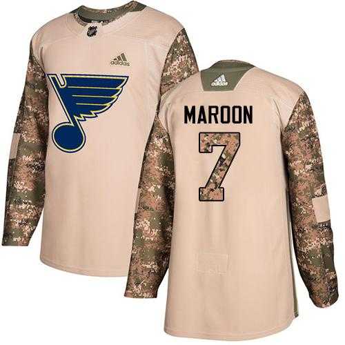Men's Adidas St. Louis Blues #7 Patrick Maroon Camo Authentic 2017 Veterans Day Stitched NHL Jersey