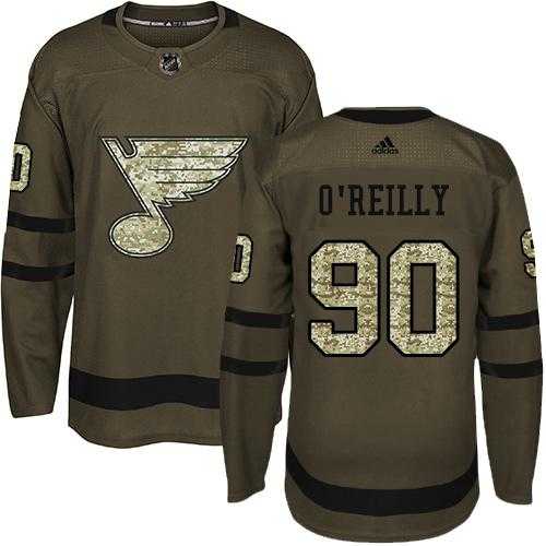 Men's Adidas St. Louis Blues #90 Ryan O'Reilly Green Salute to Service Stitched NHL Jersey
