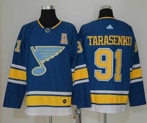 Men's Adidas St. Louis Blues #91 Vladimir Tarasenko Blue Alternate Authentic Stitched NHL Jersey