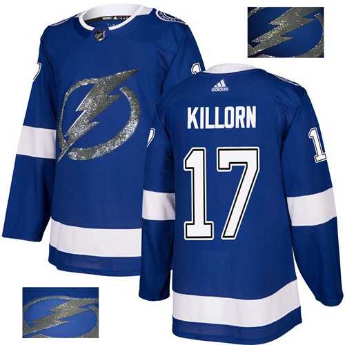 Men's Adidas Tampa Bay Lightning #17 Alex Killorn Blue Home Authentic Fashion Gold Stitched NHL