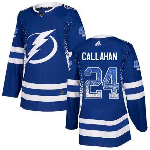 Men's Adidas Tampa Bay Lightning #24 Ryan Callahan Blue Home Authentic Drift Fashion Stitched NHL Jersey