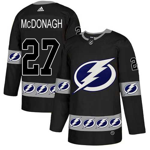 Men's Adidas Tampa Bay Lightning #27 Ryan McDonagh Black Authentic Team Logo Fashion Stitched NHL Jersey