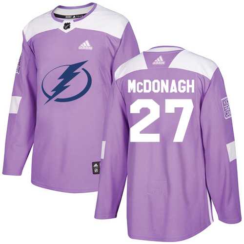 Men's Adidas Tampa Bay Lightning #27 Ryan McDonagh Purple Authentic Fights Cancer Stitched NHL Jersey