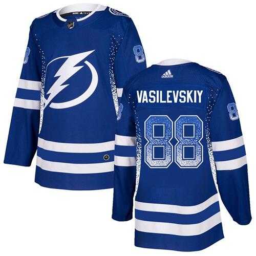 Men's Adidas Tampa Bay Lightning #88 Andrei Vasilevskiy Blue Home Authentic Drift Fashion Stitched NHL Jersey