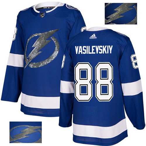Men's Adidas Tampa Bay Lightning #88 Andrei Vasilevskiy Blue Home Authentic Fashion Gold Stitched NHL