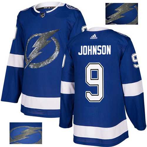 Men's Adidas Tampa Bay Lightning #9 Tyler Johnson Blue Home Authentic Fashion Gold Stitched NHL