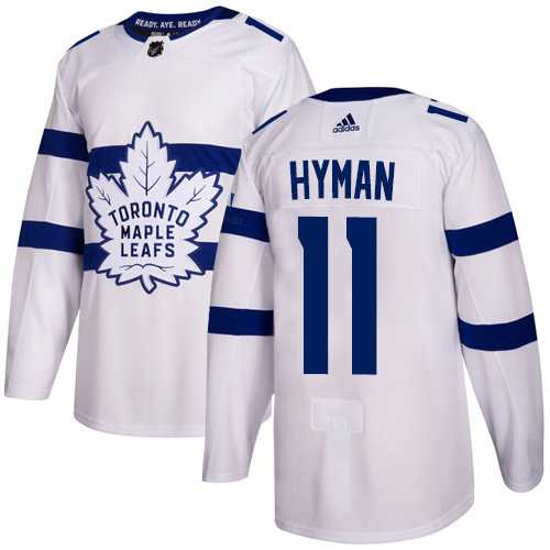 Men's Adidas Toronto Maple Leafs #11 Zach Hyman White Authentic 2018 Stadium Series Stitched NHL Jersey
