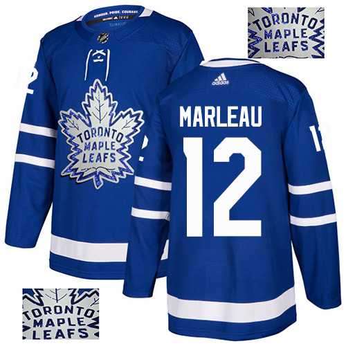 Men's Adidas Toronto Maple Leafs #12 Patrick Marleau Blue Home Authentic Fashion Gold Stitched NHL