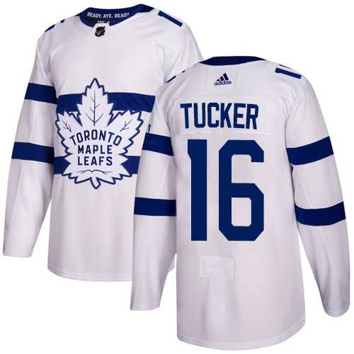 Men's Adidas Toronto Maple Leafs #16 Darcy Tucker White Authentic 2018 Stadium Series Stitched NHL Jersey