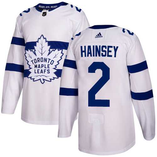 Men's Adidas Toronto Maple Leafs #2 Ron Hainsey White Authentic 2018 Stadium Series Stitched NHL Jersey