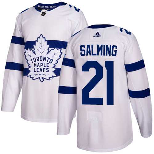 Men's Adidas Toronto Maple Leafs #21 Borje Salming White Authentic 2018 Stadium Series Stitched NHL Jersey