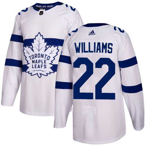 Men's Adidas Toronto Maple Leafs #22 Tiger Williams White Authentic 2018 Stadium Series Stitched NHL Jersey