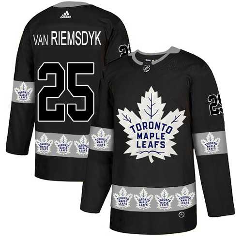 Men's Adidas Toronto Maple Leafs #25 James Van Riemsdyk Black Authentic Team Logo Fashion Stitched NHL Jersey