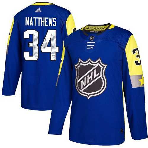Men's Adidas Toronto Maple Leafs #34 Auston Matthews Royal 2018 All-Star Atlantic Division Authentic Stitched NHL