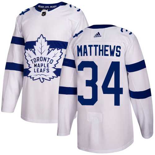 Men's Adidas Toronto Maple Leafs #34 Auston Matthews White Authentic 2018 Stadium Series Stitched NHL Jersey