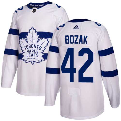 Men's Adidas Toronto Maple Leafs #42 Tyler Bozak White Authentic 2018 Stadium Series Stitched NHL Jersey