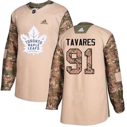 Men's Adidas Toronto Maple Leafs #91 John Tavares Camo Authentic 2017 Veterans Day Stitched NHL Jersey