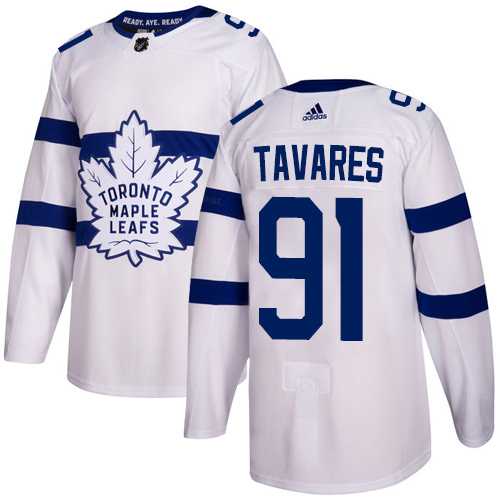 Men's Adidas Toronto Maple Leafs #91 John Tavares White Authentic 2018 Stadium Series Stitched NHL Jersey