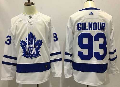 Men's Adidas Toronto Maple Leafs #93 Doug Gilmour White Road Authentic Stitched NHL