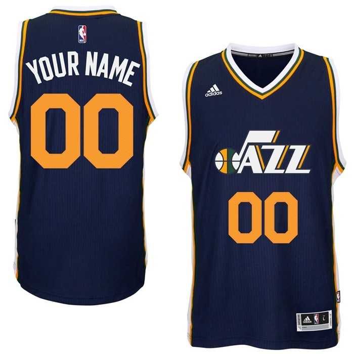 Men's Adidas Utah Jazz Navy Customized Swingman Road Jersey